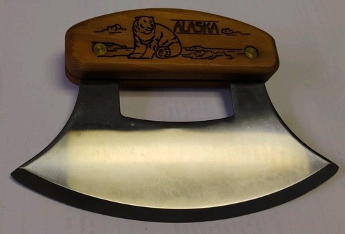 Wood handle mezzaluna - handle,