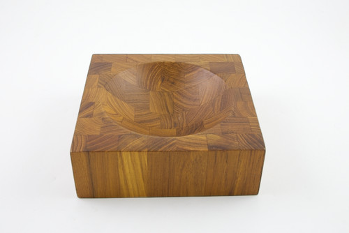 Vintage teak end grain - grain, butcher