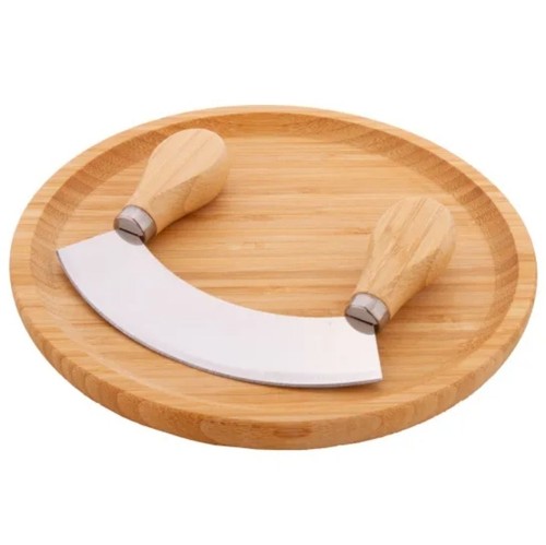Mezzaluna knife bamboo - mezzaluna, &